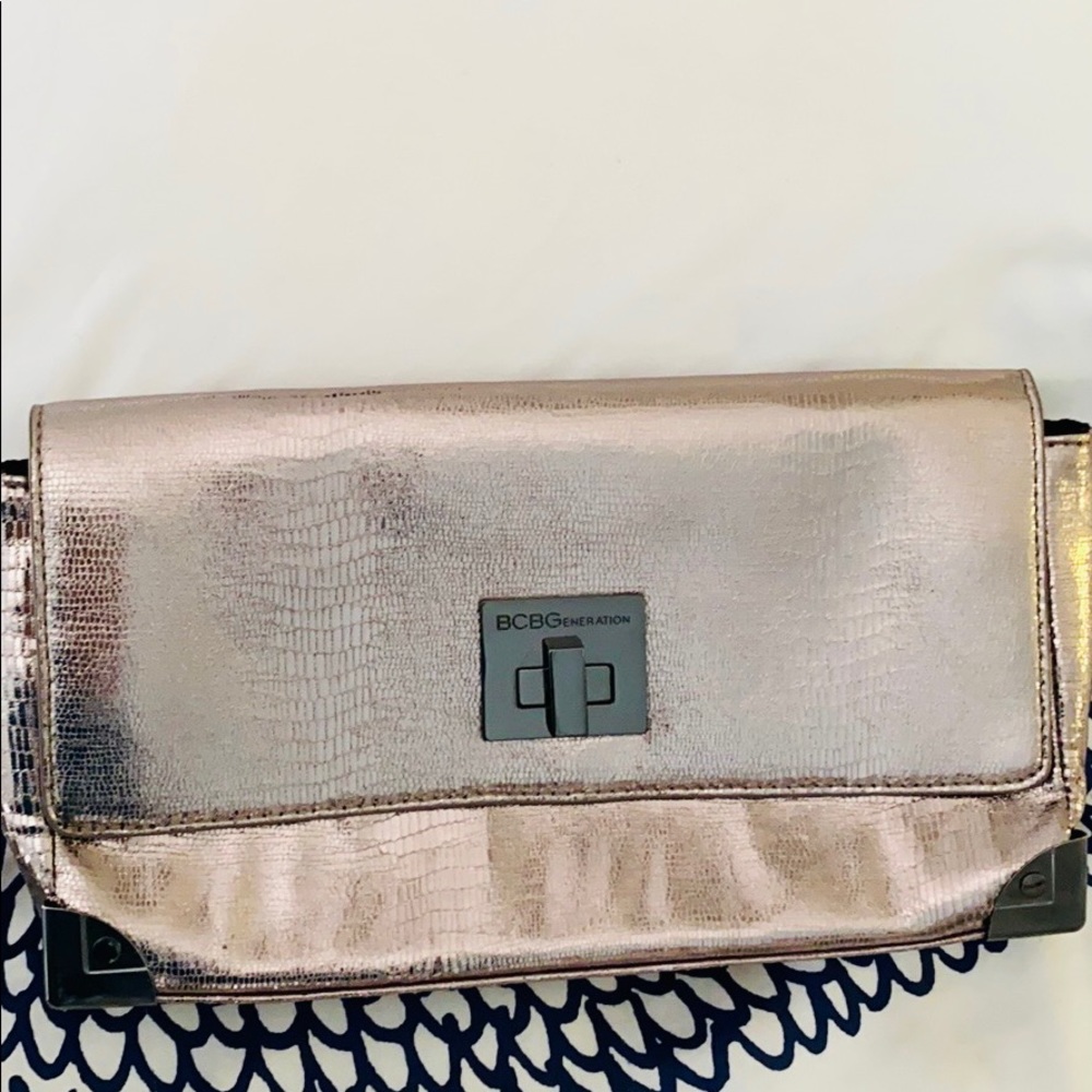 BCBGeneration Metallic Clutch.